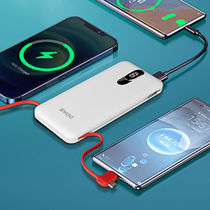 mini fast charging power bank with cables