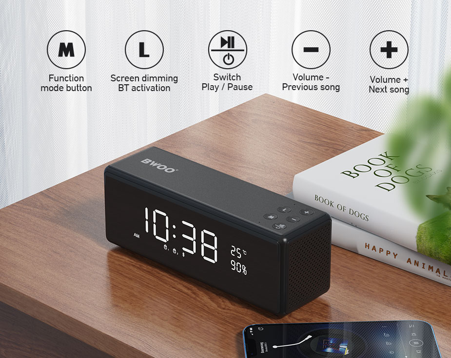 wireless speaker with alarm clock