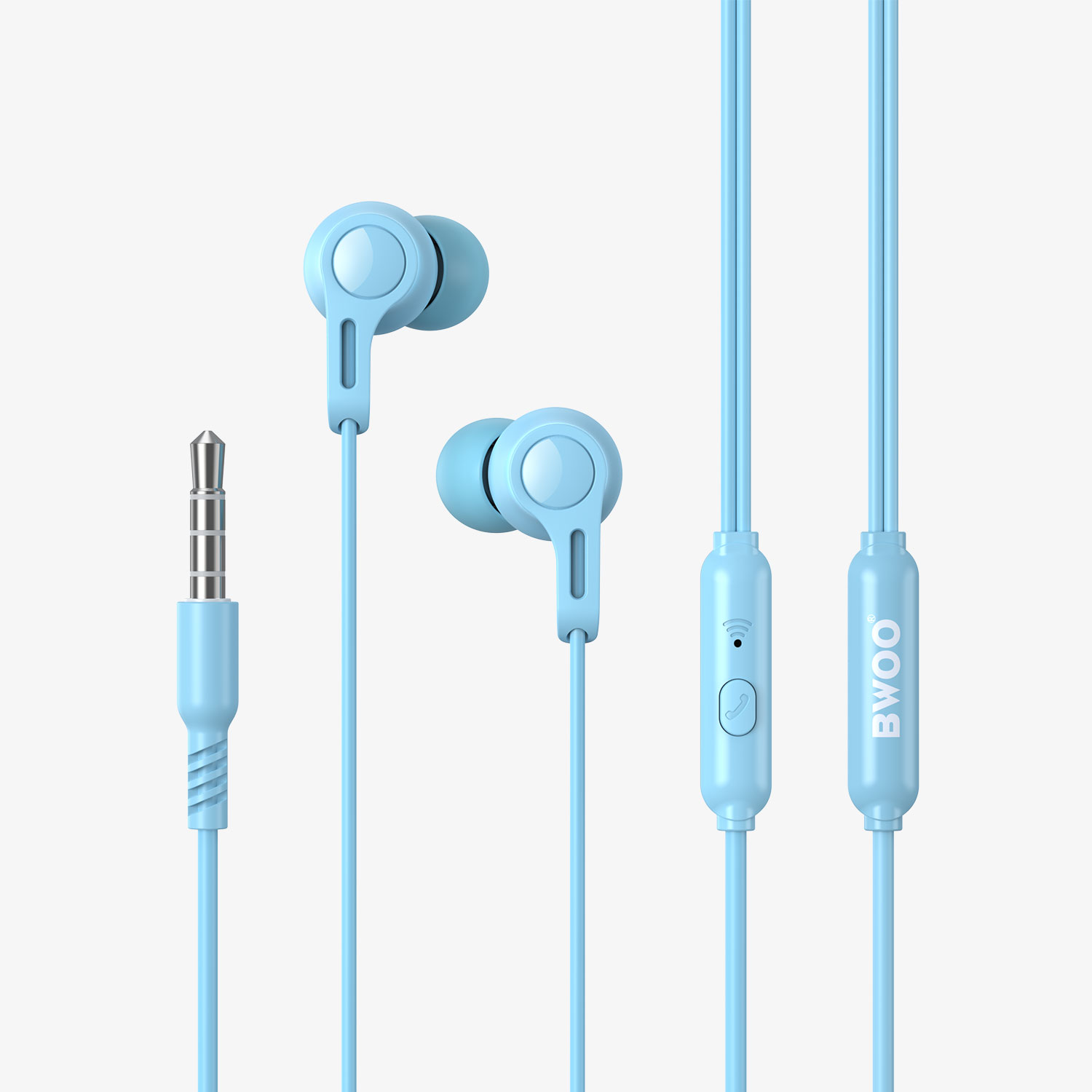 Macaron color wired earphones