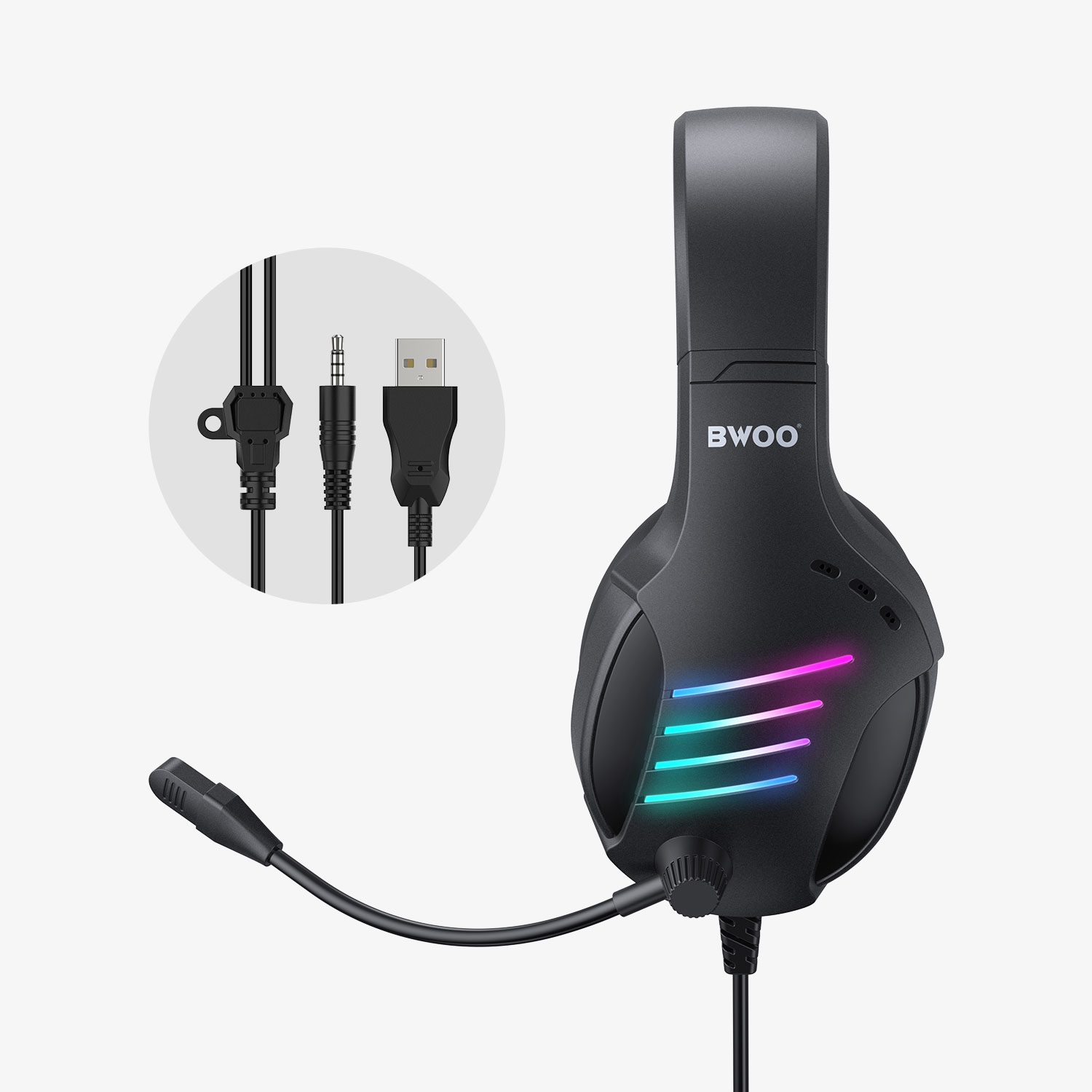Wired gaming headphone with mic