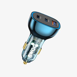 blue USB-C car charger-300