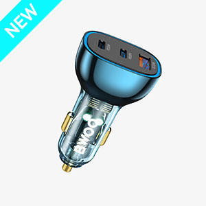 blue USB-C car charger-300