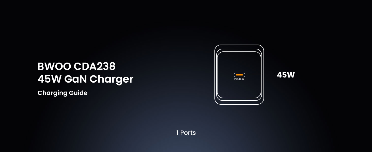 BO-CDA238 45W GaN Charger with USB-C Port