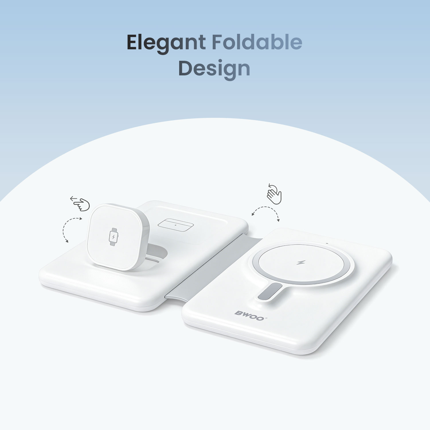 3 in 1 Wireless Charging Station with Elegant Foldable Design