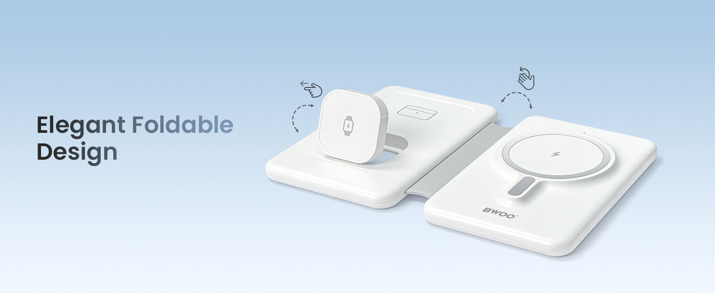 BO-WL24 Wireless Charging Station with Elegant Foldable Design