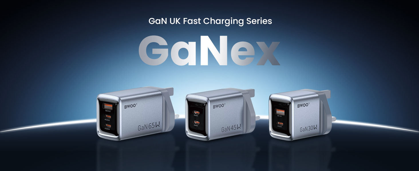 BO-CDA250 GaNex 45W Dual Ports GaN Charger for UK