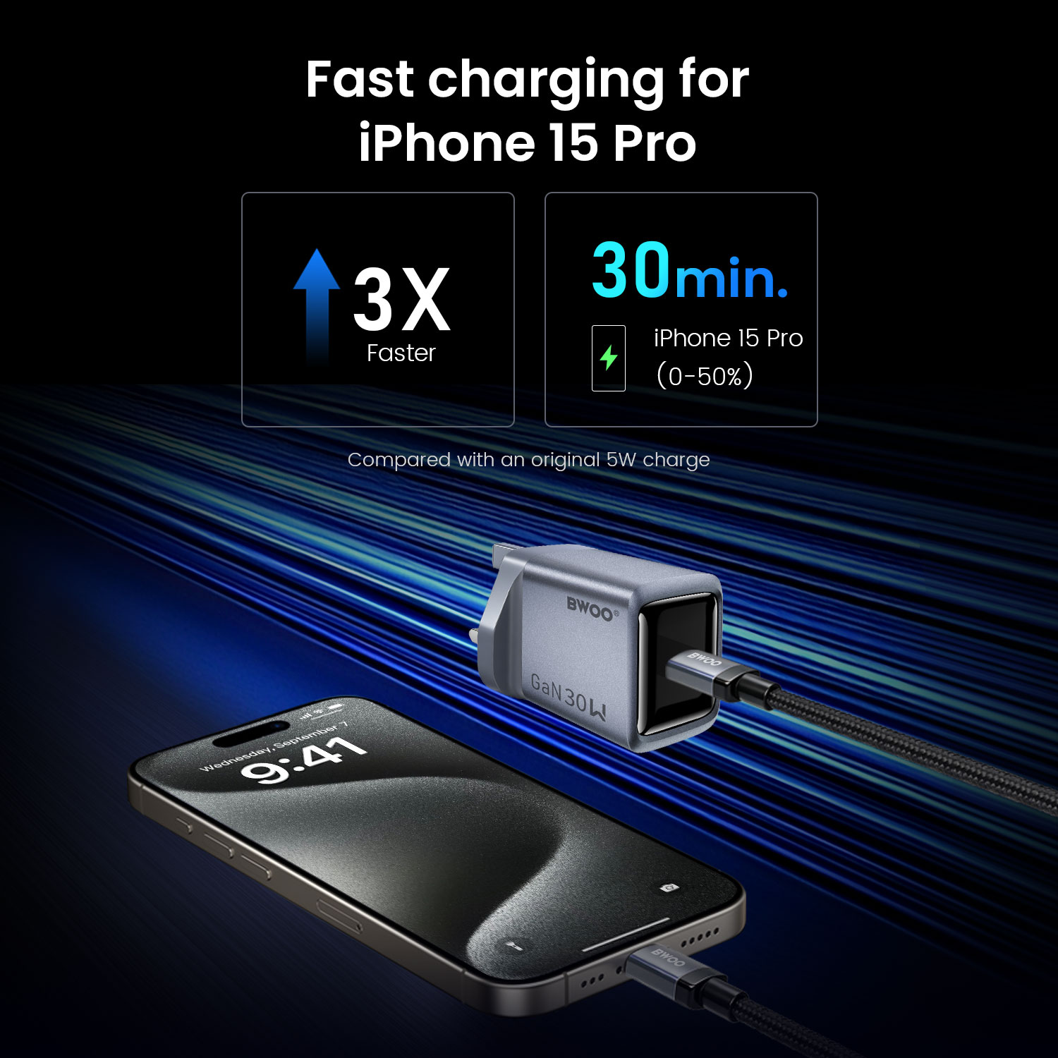 BO-CDA260 30W GaN Charger for iPhone