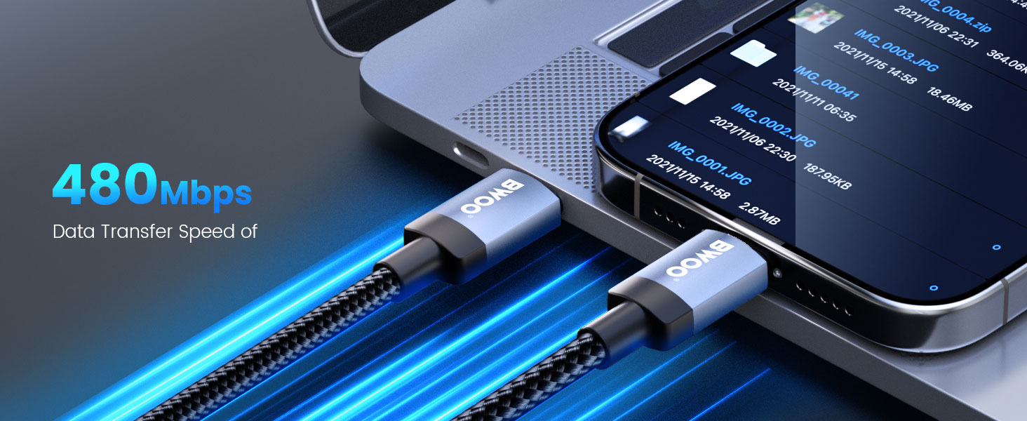 BO-X401CL 30W Fast Charging Cable with 480Mbps Transfer Speed