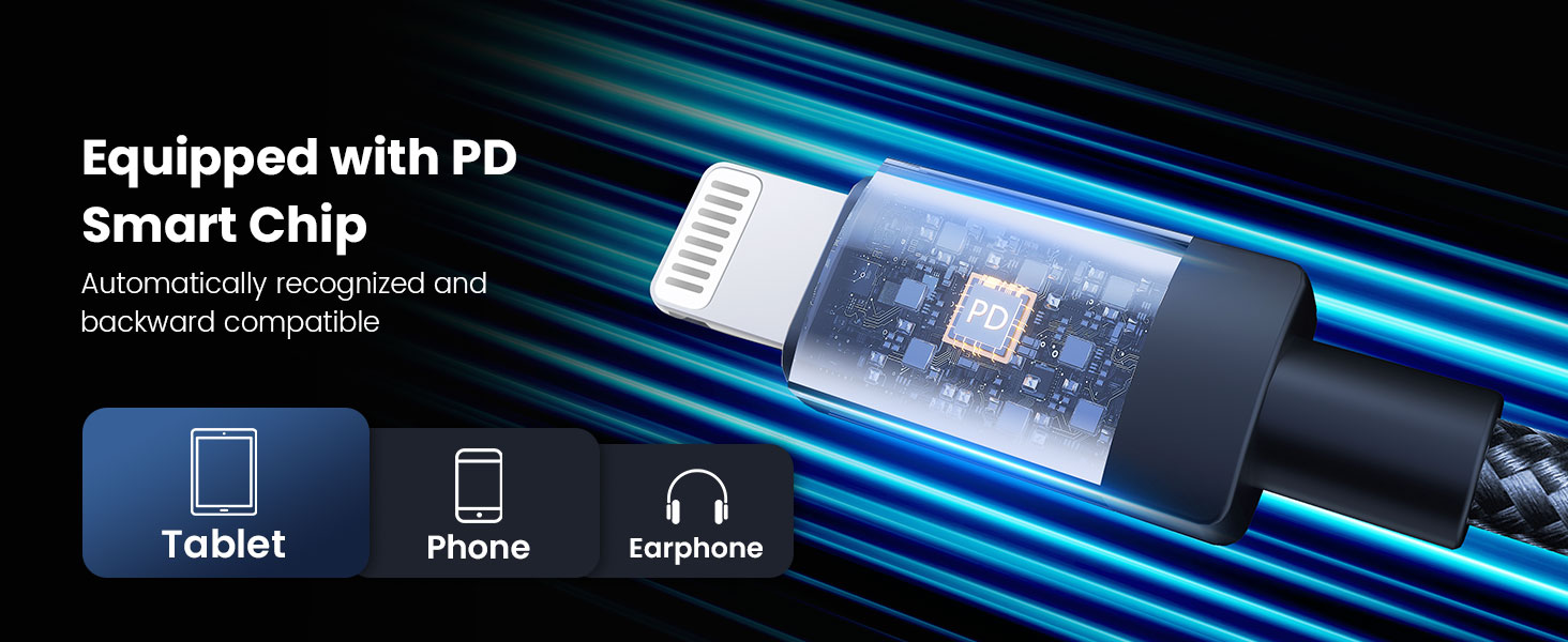 BO-X401L 3A USB-A to Lightning Cable with Smart Chip