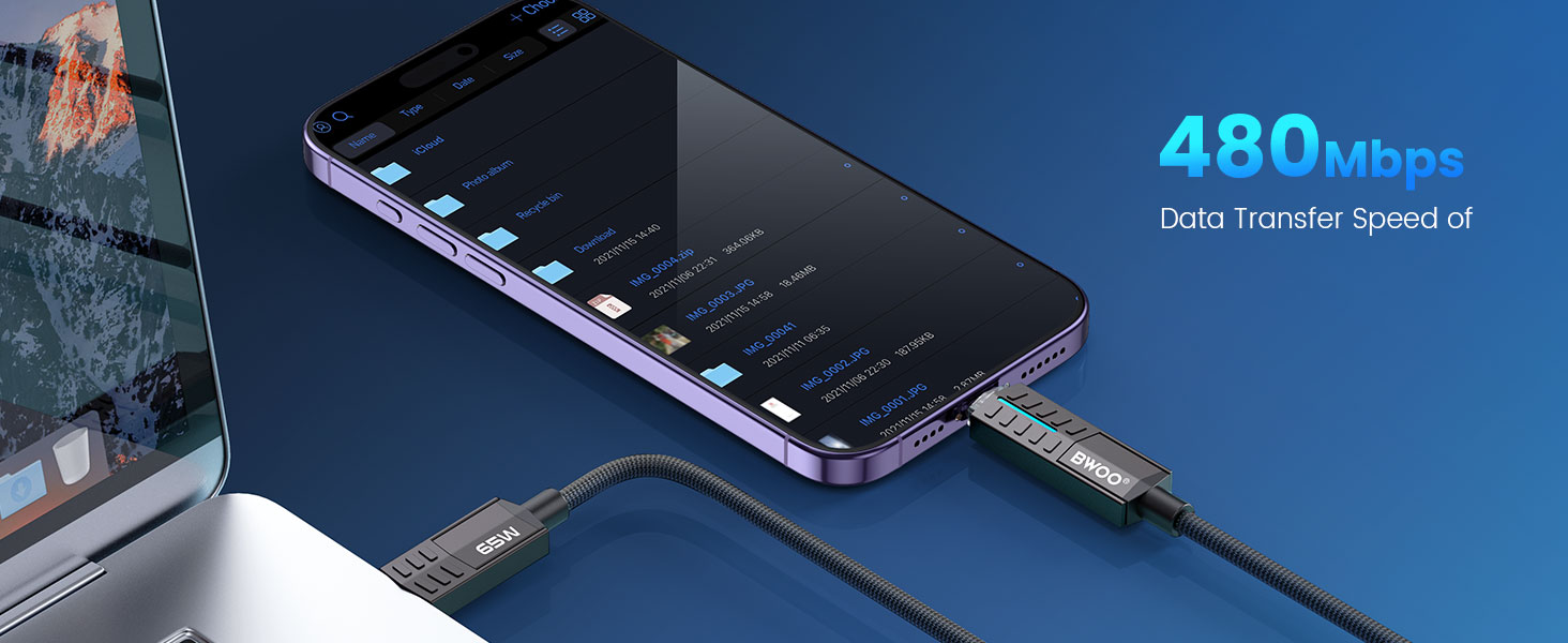 BWOO 480Mbps high-speed data transfer and sync cable