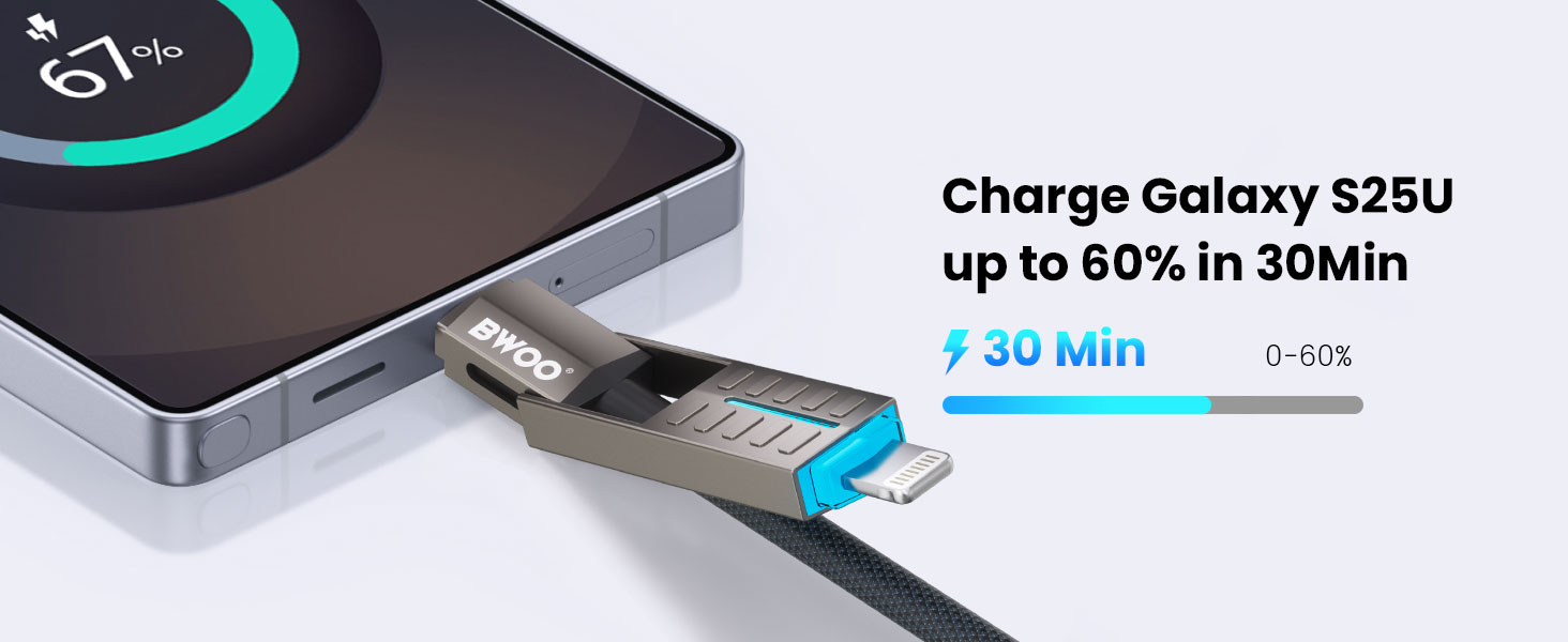 BWOO BO-X410 65W 4-in-1 Data Cable for Samsung