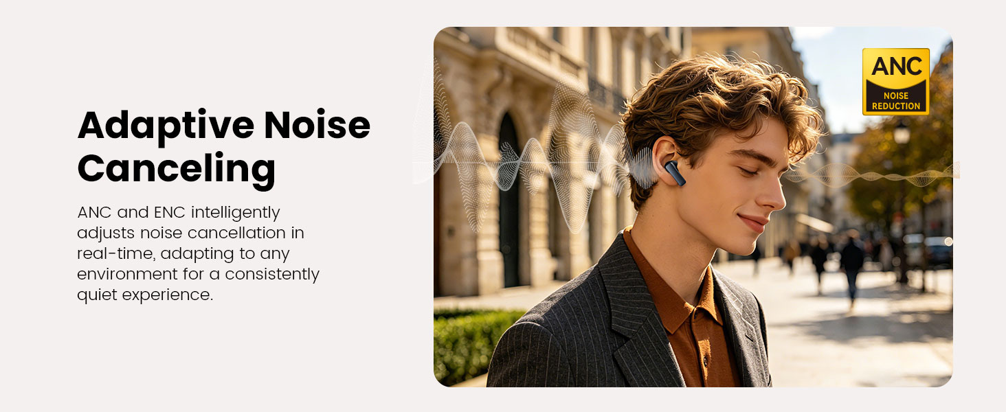 BWOO anc and enc noise cancelling earbuds