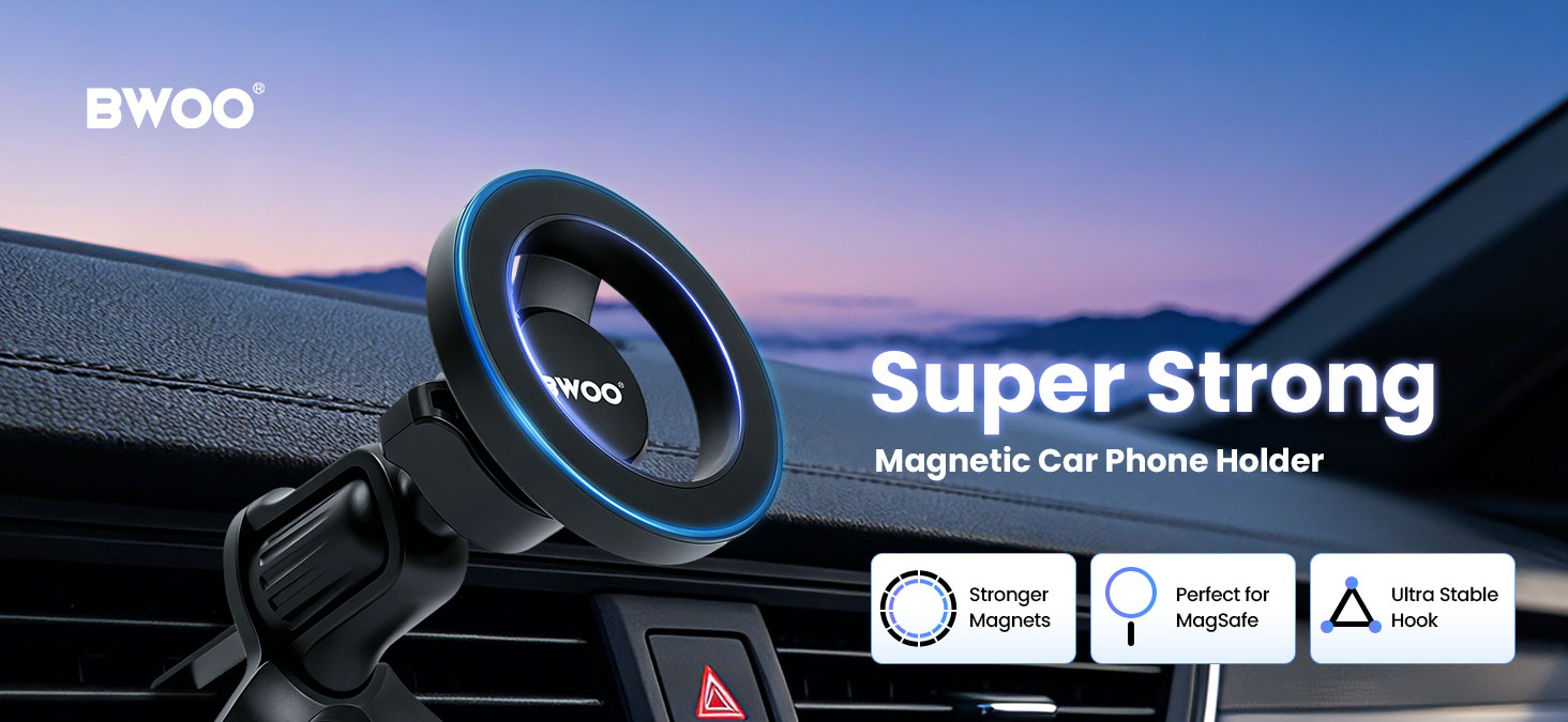 BWOO Magnetic Phone Holder with Strong Attrachment