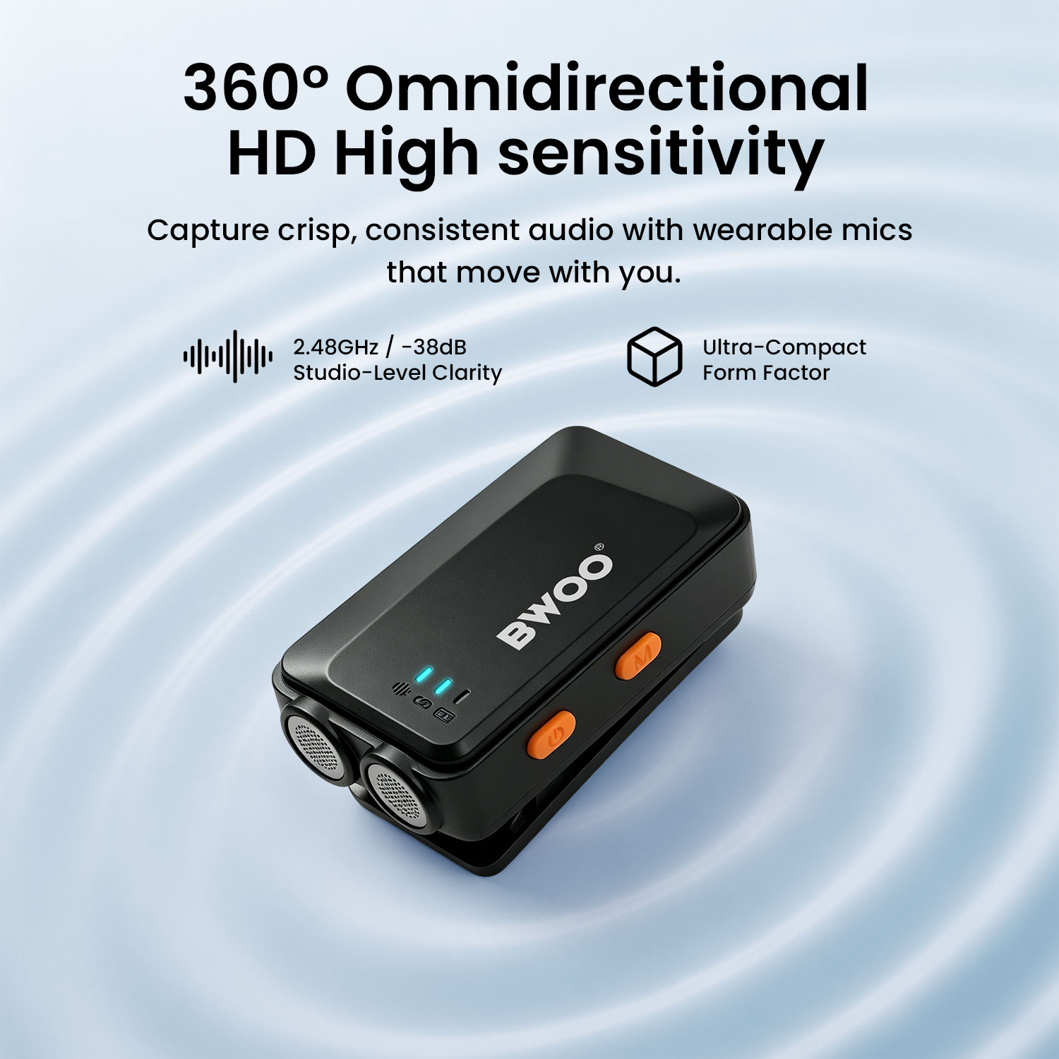 BWOO Lavalier Microphone with HD High Sensitivity