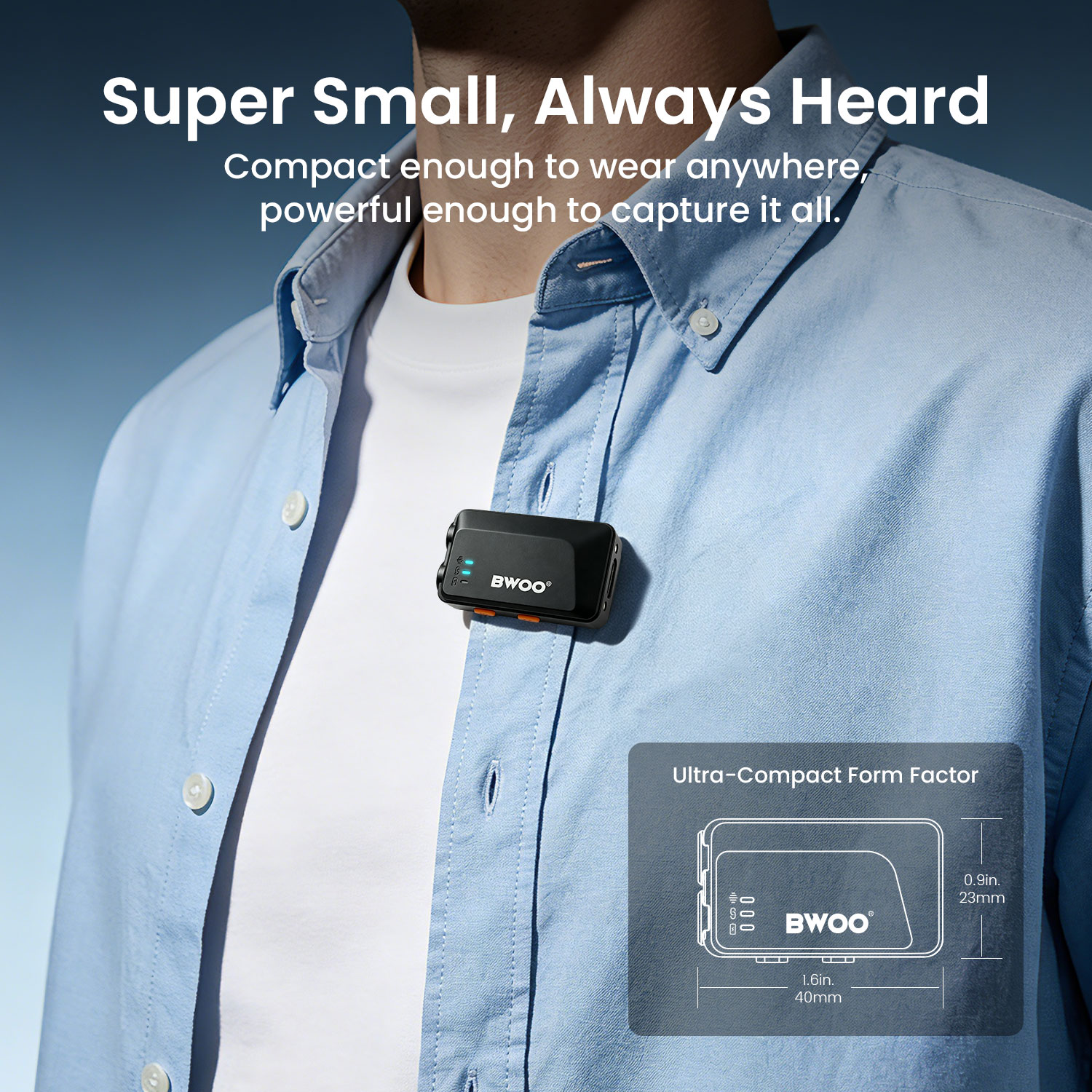 BWOO Wireless Microphone with Small Size