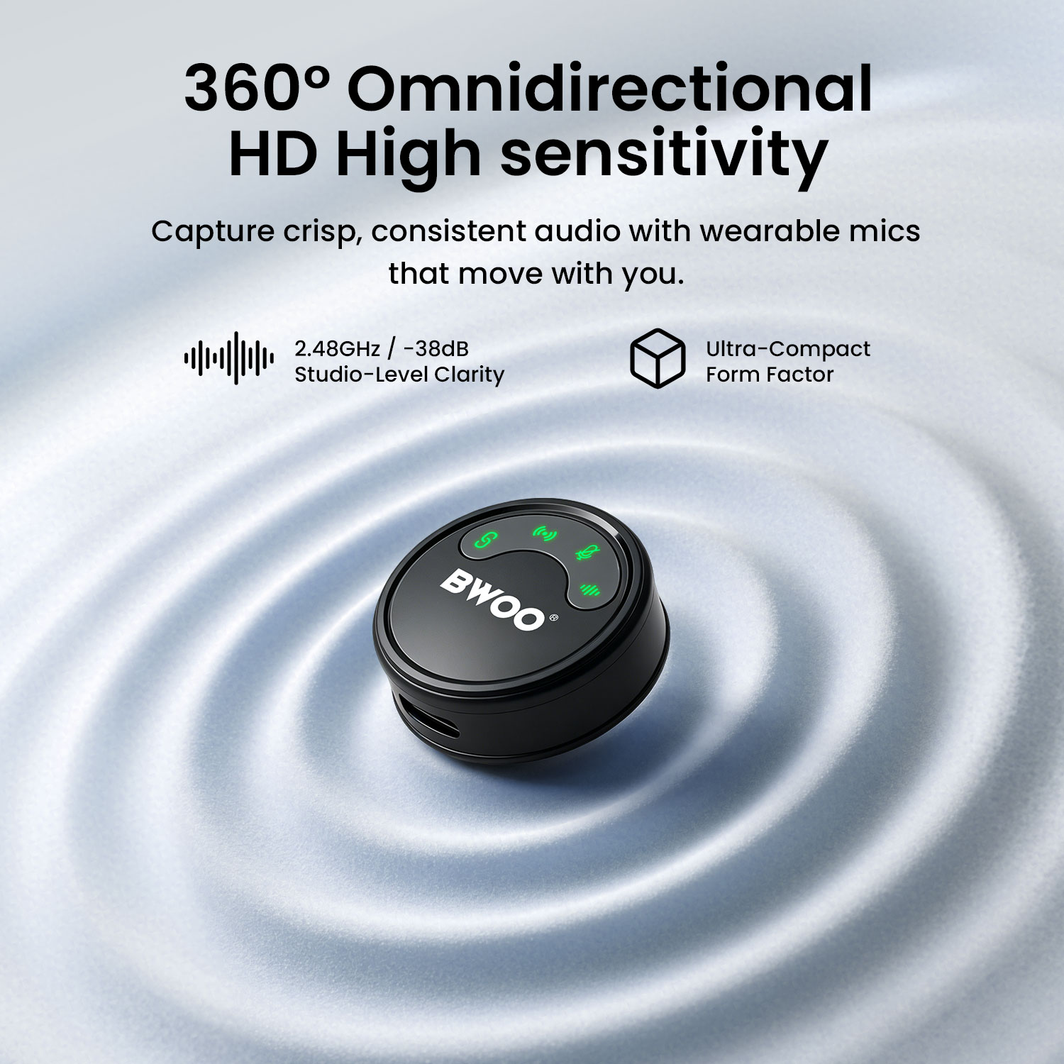 BWOO 360 Degree Omnidirectional Wireless Microphone