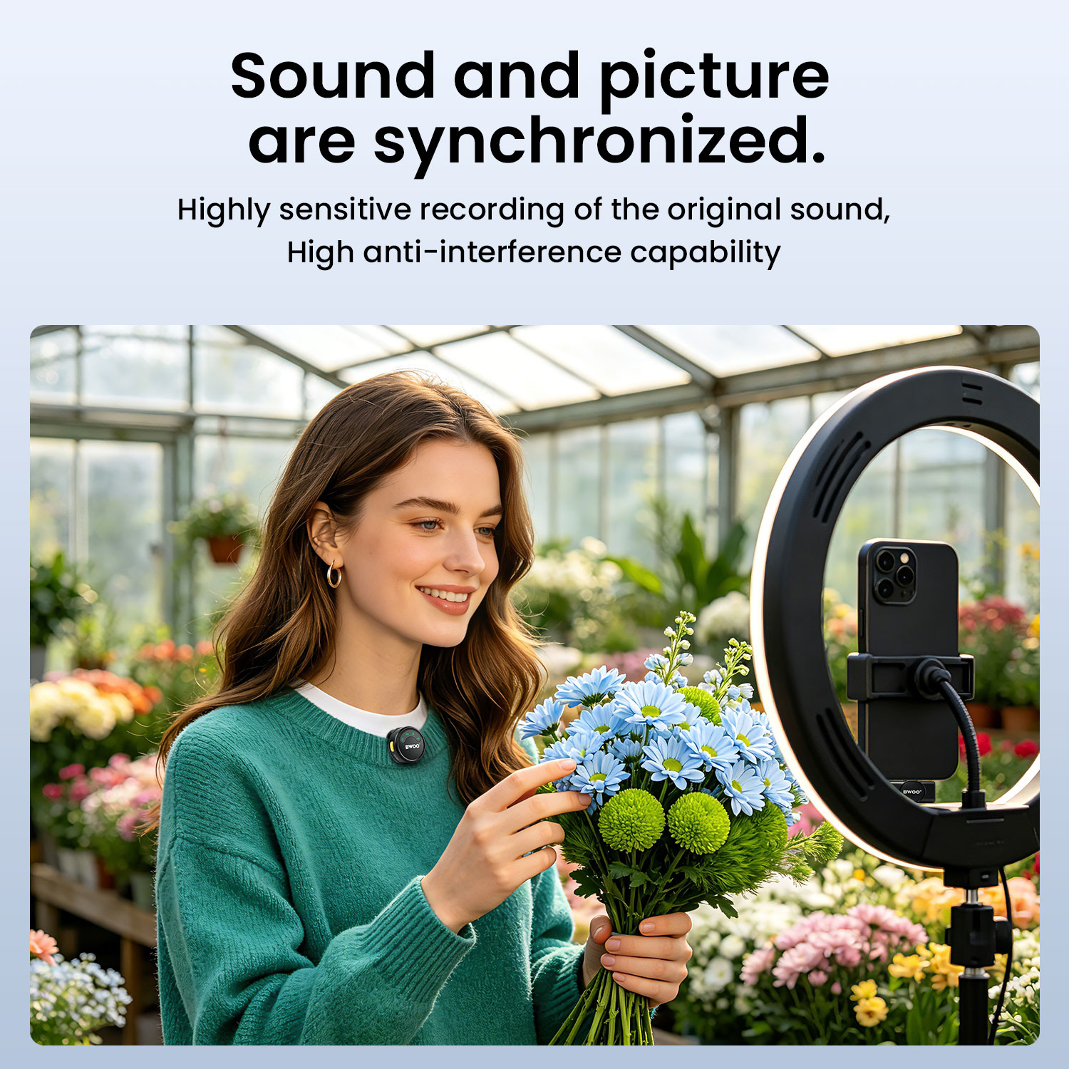 BWOO Wireless Microphone for Vlogging and Video Recording