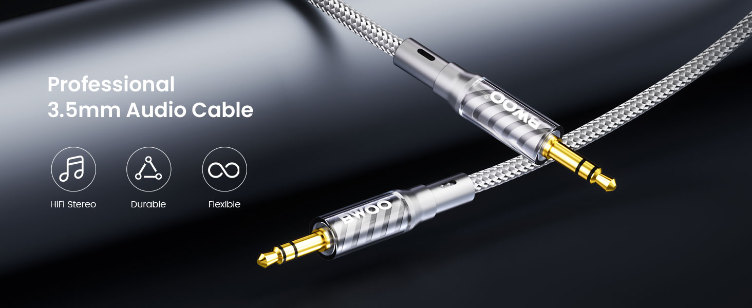 BWOO Premium Braided Sound Cable