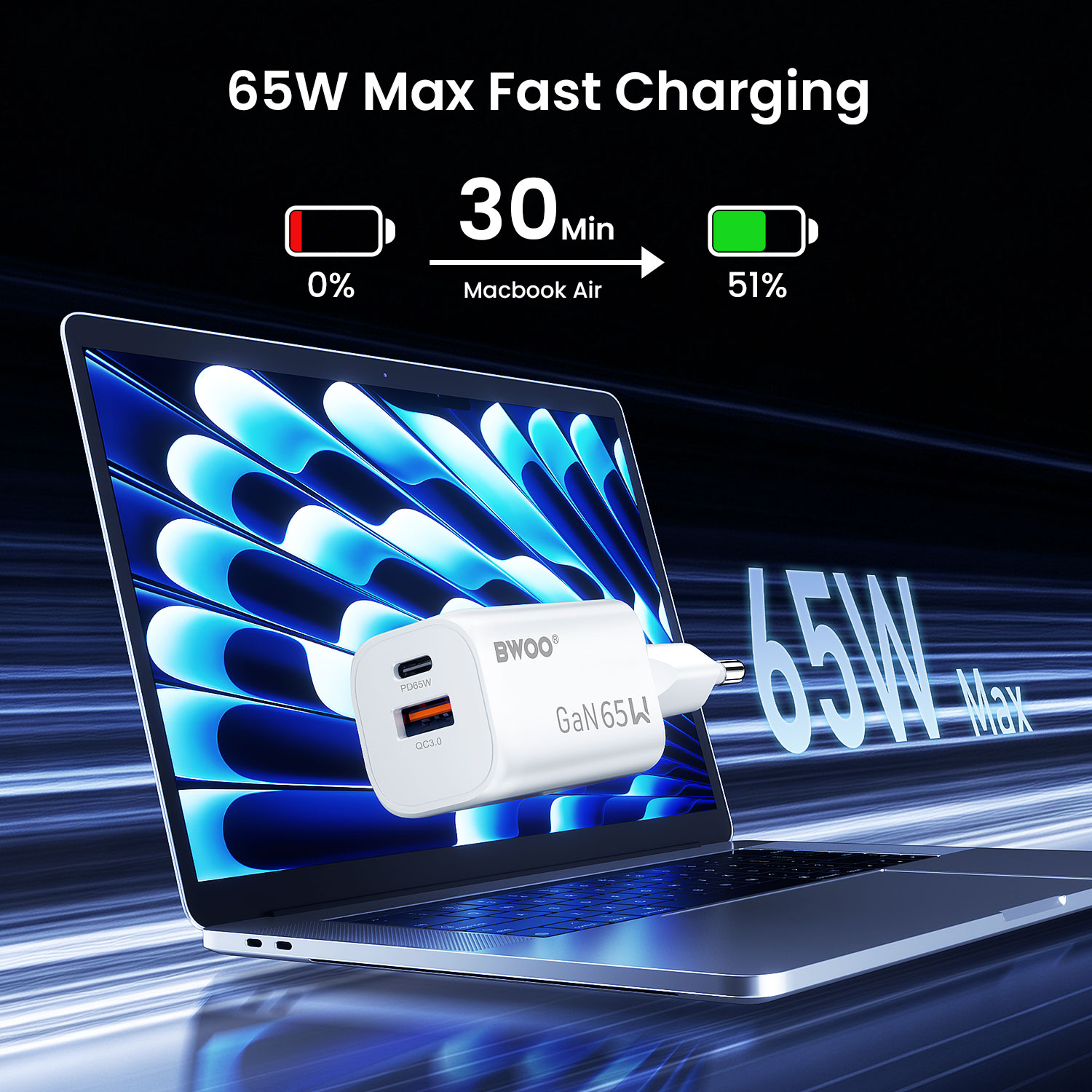 BWOO 65W GaN Fast Charger