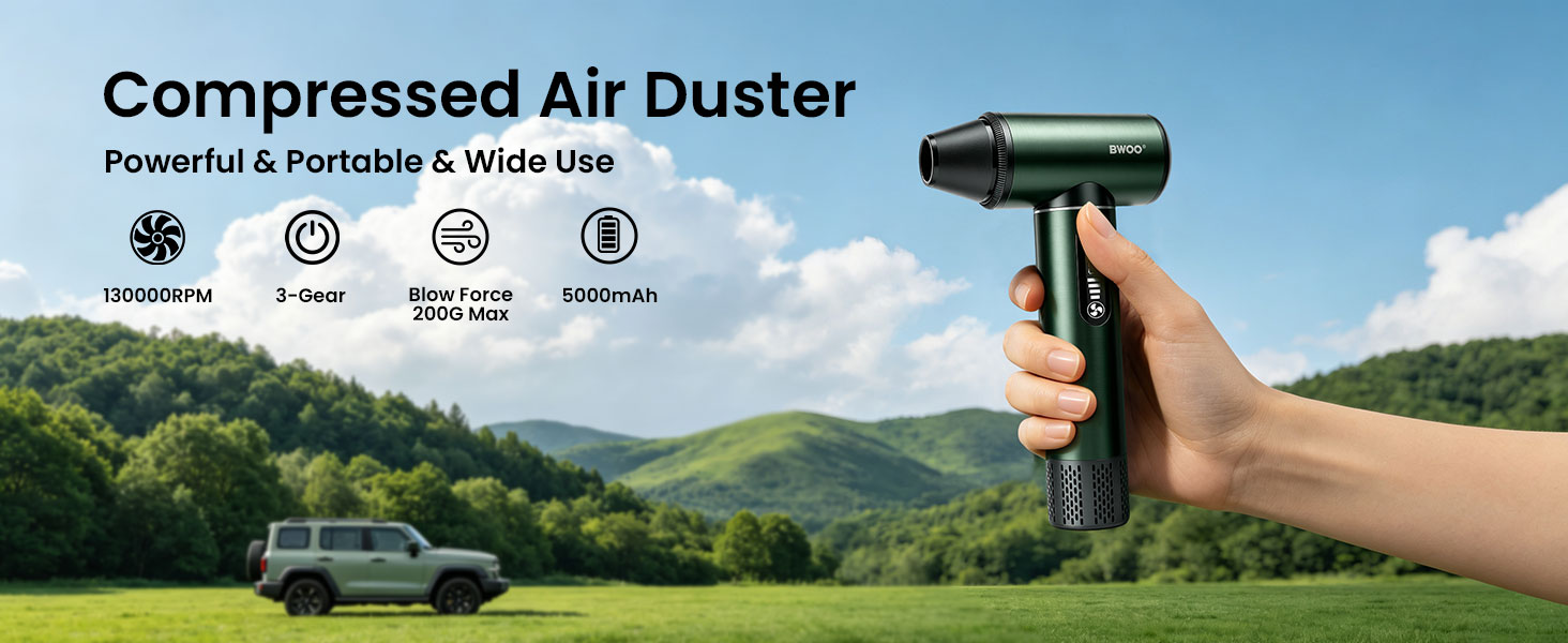 BWOO High-Speed Cordless Air Duster for Multiple Uses